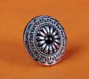 10X 30MM Big Flower Black Turquoise Coat Shirt Sewing Sliver Metal Shank Buttons
