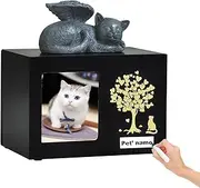 Custom Pet Keepsake Urns for Cats Wooden Box for Pet Ashes with Photo for Your Beloved Pets, Pet Cremation Urns as Sympathy Gifts for Pet
