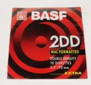 BASF 2DD 3.5" Floppy Disks 10-Pack Mac Formatted Double Density