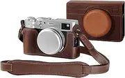 SMALLRIG Leather Case Kit for FUJIFILM X100VI, Including Leather Half Case, Flip Case Cover and Shoulder Strap, Genuine Leather Material, Portable and Protecting - 4558