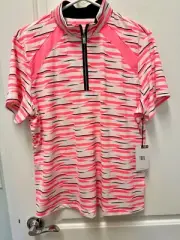 Tail Womens Golf Shirt Short Sleeves 1/4 Zip Size XL NWT