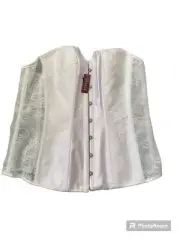Adore Me Women's Ashoka Corset Bright White size 1X NWT Boned Lace up Back