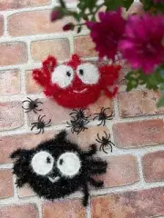 Halloween Spider Homemade Crochet Scrubbies, Decorate&Festive Kitchen, Set of 2