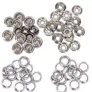 50 Set Nice Plated PRESS STUDS 11mm Prong Snap Fastener Press Stud