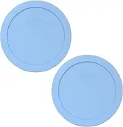 [Pyrex] 7201-PC Blue Cornflower Round Plastic Food Storage Replacement Lids - 2 Pack