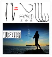 Bulk 1/0 to 8/0, 50x 100x Octopus Beak Suicide Fishing Black Sharpened Hooks