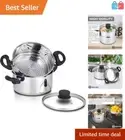 Durable Stainless Steel 3 Quart Steamer Pot Set with 2 Quart Insert & Vented Lid