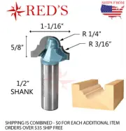 Tideway Ind LC08111008M 1-1/16 DIA classical plunge 1/2" shank router bit