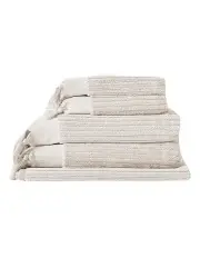 [Aura Home] Paros Rib Bath Towel Set in Sand