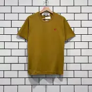COMME DES GARCONS CDG PLAY SMALL RED HEART TEE MUSTARD AZ-T314-051-5