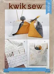 Kwik Sew R10819 Knotted Craft Bags 2 Sizes, Tote & Needle/Hook Organizer K4320