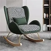 AUPRES Indoor Glider Rocker Chair Accent Rocking Chairs Upholstered Living Room Sofa Chairs Bedroom Comfy Recliner(Green)