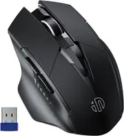 Wireless Mouse inphic Rechargeable Gaming Mouse with USB Nano Receiver for Notebook PC Laptop Computer MacBook (Black Plating)