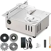 Table Saw with 4 Blades, 7-Speed Power Supply Adjustable, Table Saws, Portable Precision Table Saw, 0.1-15 mm Saw Blade, Height Adjustable, Mini Table Saw for DIY Woodworking Projects