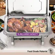 6Pack 9L/9.5Q Chafer Chafing Dish Sets Stainless Steel Catering Food Warmer
