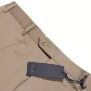 Zanella NWT Dress Pants Size 38 US Devon In Solid Beige 100% Wool