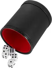 Gogogmee Elegant Dice Shaker Cup with Dice Set Felt Lining for Silent Play for Bar Parties