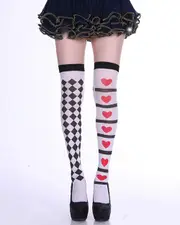 Harlequin and Hearts Stockings