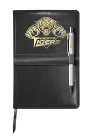 Wests Tigers NRL Heritage Logo PU Leather Notebook and Pen Gift Pack
