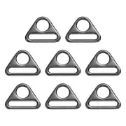8 Pcs 1 Inch Triangle Buckles Adjuster Triangle D Rings Strap, Dark Silver