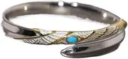 [Yihuaqun] Silver Rings Personalized Engraved Ring like a soft sword wrapped around the hand Natural crystal gemstone jewelry, turquoise sterling silver ring