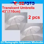 Brand New! 2 x 43"/ 110cm Studio Flash Soft Translucent White Umbrella