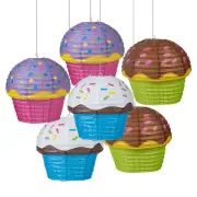 Fun Express Cupcake Paper Lanterns - 12"- 6 Pc