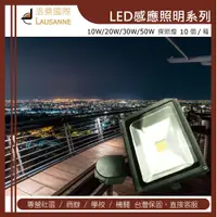 在飛比找松果購物優惠-LED 紅外線 感應式投射燈 30W (白光/暖白光) 11