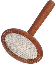 Generic Wooden Hair Brush for Dogs Grooming Comb Stainless Steel Pins Macrame Brush Control Shedding Comfortable Grip