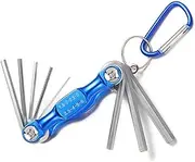 Folding Hex Key Set,Alloy Handle Allen Wrench Set with Aluminum Carabiner(8 Piece Set)