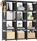 Mavivegue Book Shelf, 12 Cube Storage Organizer, DIY Bookcase, Metal Bookshel...