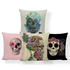 Skull Vintage Cushion Cover Floral Tropical Pillowcase Parrot Anime Headboard