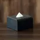 日本ideaco 方形圓角磚磨砂餐巾紙盒/ 沙黑(砂岩款)