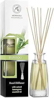 Diffuser Bamboo 100ml with Lemongrass Essential Oil - Reed Diffuser – for Home Fragrance – Bathroom – Aromatherapy - Air Freshener – Scented Diffusers – with Sticks - Room Diffuser
