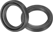 uxcell Oil Seal, TC 25mm x 35mm x 6mm Nitrile Rubber Cover Double Lip with Spring for Mechanical Motive Axle Bearing Shaft, Black 2 Pcs