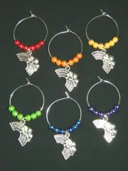 Rainbow LGBTQ Wine Glass Charms Set of 6 Drink Markers NEW