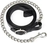 LeMieux Leather Trot Up Chain for Horses in Black - Detachable - Easy to Use Trigger Clip - One Size