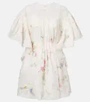 [Zimmermann] Zimmermann Lucky lace-trimmed linen minidress AU 6 white