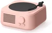 Retro mini Speaker, Wireless Portable Bluetooth Speaker, 360° Surround Sound, Old-Fashioned Style, 10-Hour Ultra-Long Battery Life (Lotus Pink)