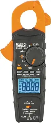CL445 HVAC Clamp Meter, Auto-Ranging TRMS, NCVT, Measures Voltage, Current, Temp