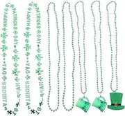 TOYANDONA 7pc St. Patrick's Day Shamrock Necklace St. Patricks Day Chain Decorative Party Accessory