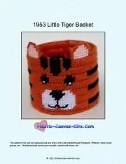 Little Tiger Basket-Plastic Canvas Pattern or Kit
