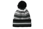 Beechfield Unisex Adult Striped Beanie (Black/Graphite Grey/White) (One Size)