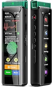 136GB Digital Voice Recorder with Playback, Innioasis R1 Full Touchscreen Voice Recorder with Bluetooth and Intelligent STT Transcription, Voice Activated Sound Audio Recorder Device with Mic (Green)