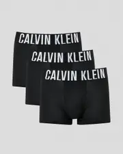 [Calvin Klein] Calvin Klein Men's Intense Power Cotton Trunks 3 Pack Underwear in Black Size Small S Black