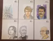 Star Wars Signed ORIGINAL Drawings Tom Hodges (1/1) Lot X6 With COA Lando Luke