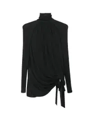 [Saint Laurent] Saint Laurent-Draped Viscose Dress-Donna 38