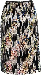 [Dwirapal] Women’s Sequin Velvet Skirt Elastic High Waist Sparkle Split Hem Night Out Party Maxi Skirt