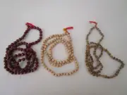 3 Natural 3-5 MM Rosary Mala -Black Tourmaline,Sandal wood, Tulsi- holy basil,