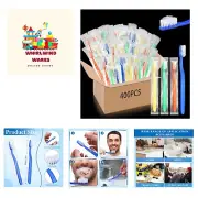 400 Pcs Prepasted Disposable Toothbrushes Bulk Individually Wrapped Pre Paste...
